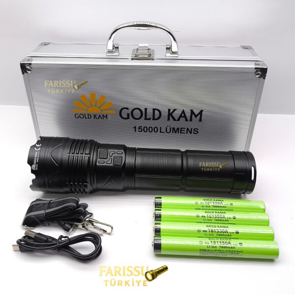 Gold Kam a Elite Series: 15.000 Lümen Profesyonel Uzak Menzil El Feneri Seti