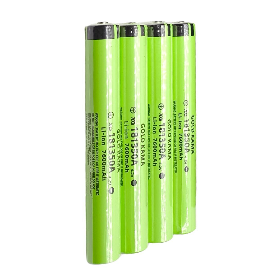 181350A 7600mAh 4.2V Li-ion Şarjlı Pil - 4 Adet (13.2 CM Uzunluk - 92 Gram - Dev Boy)