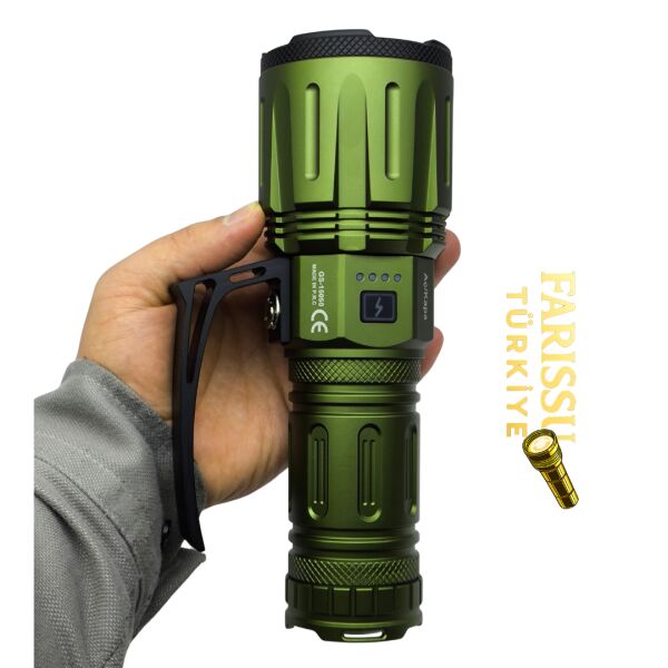 Gold Silver GS-15050 Profesyonel Şarjlı El Feneri - 14.000 Lümen / 32.000 mAh Dev Batarya