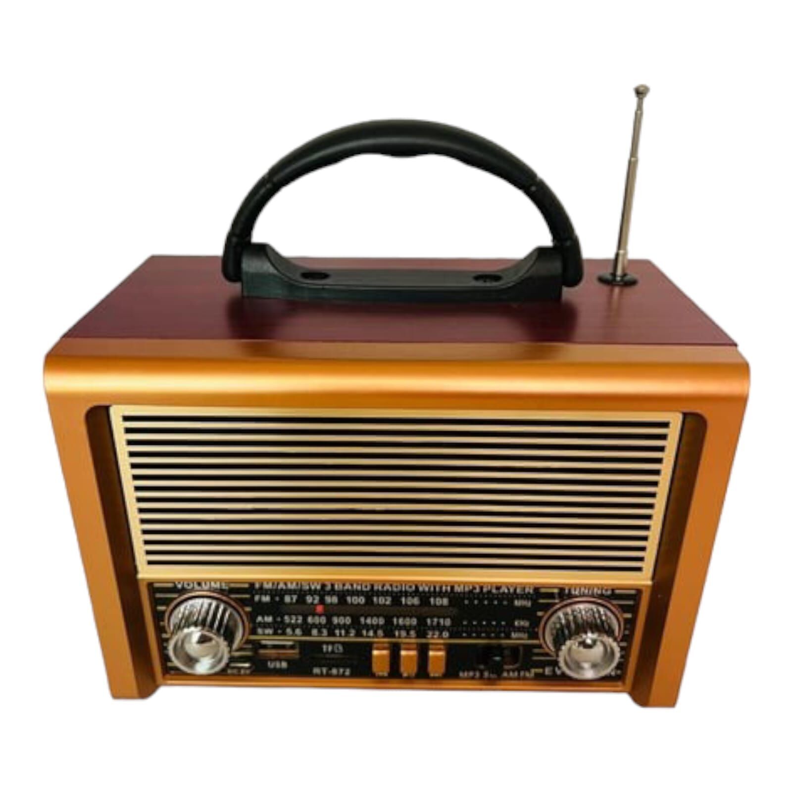 Rt-872bt Bluetooth Fm-usb-tf Card Şarjlı Nostaljik Radyo