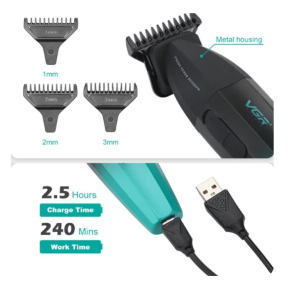 VGR V-906 DLC T-Blade tıraş makinesi Makinesi - 9000 RPM mavi