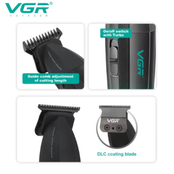 VGR V-906 DLC T-Blade tıraş makinesi Makinesi - 9000 RPM mavi