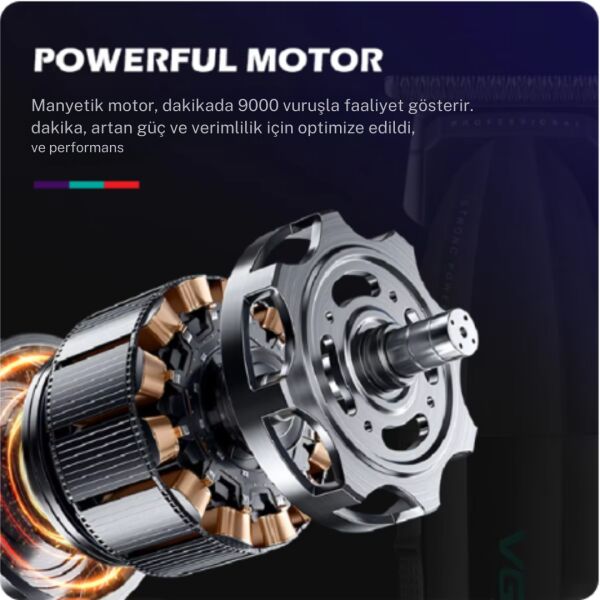 VGR V-906 DLC T-Blade tıraş makinesi Makinesi - 9000 RPM Sarı