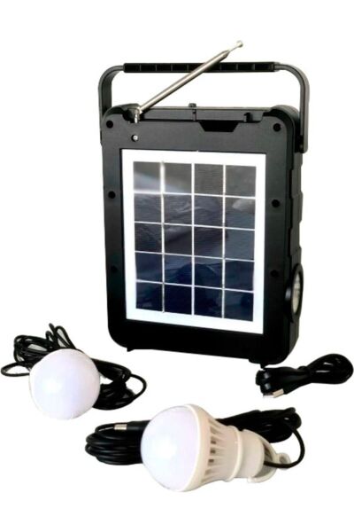 Güneş Enerjili Radyolu Kamp Işığı, Solar Kamp Lambası, Bluetooth Hoparlör, USB ve Sd Girişli, Şarjlı