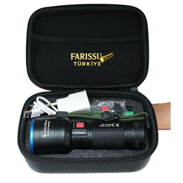 AVANTAJLI PAKET: Gold Silver GS-14300 3000 Lümen  El Feneri - Çift Bataryalı Set