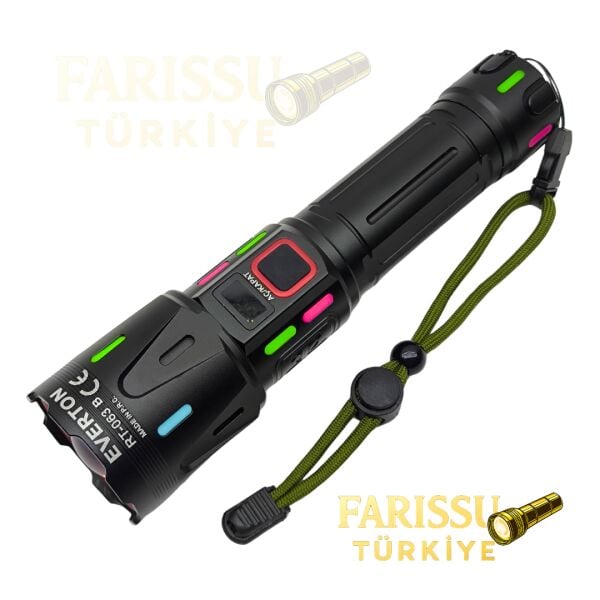 AVANTAJLI PAKET RT-063 B 60W 6000 Lümen Beyaz Lazer Fener - Yedek Pil Setli