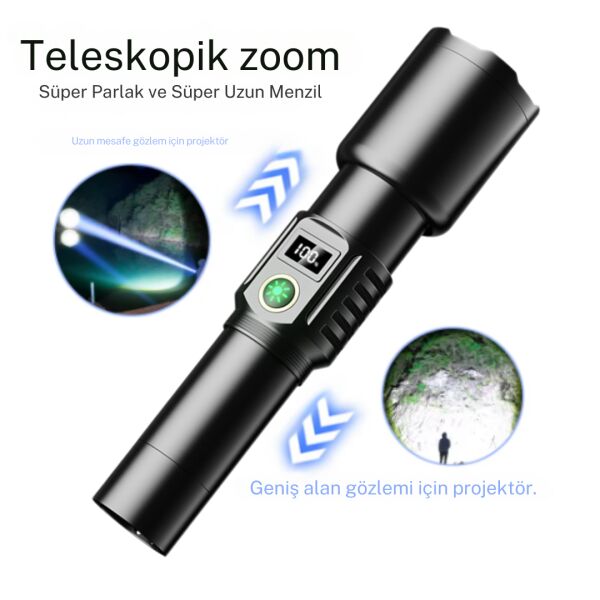 Gold Orion OR-508-TG 100W Ultra Parlak 6000 Lümen Şarjlı El Feneri