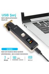 Turbo serisi dijital şarj göstergeli pro saç sakal vucut kıl kesme makinesi Siyah