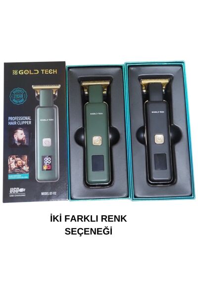 Turbo serisi dijital şarj göstergeli pro saç sakal vucut kıl kesme makinesi Siyah