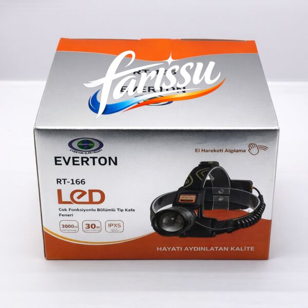 Everton RT-166 3000LM 30W Hareket Sensörlü Powerbank Özellikli Kafa Feneri