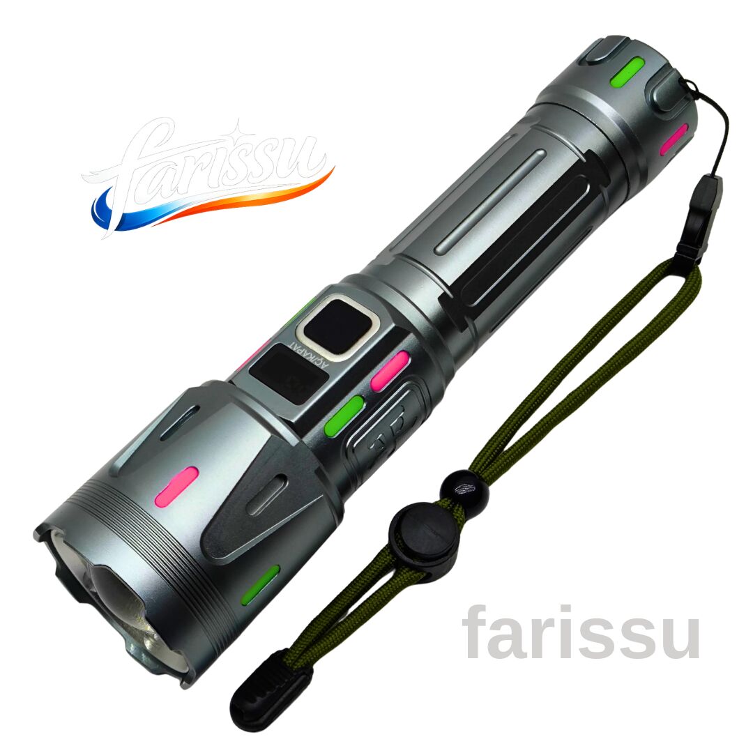 Everton RT-063 B Beyaz Lazer Taktik El Feneri - 60W, 6000 Lümen, 2km Menzilli