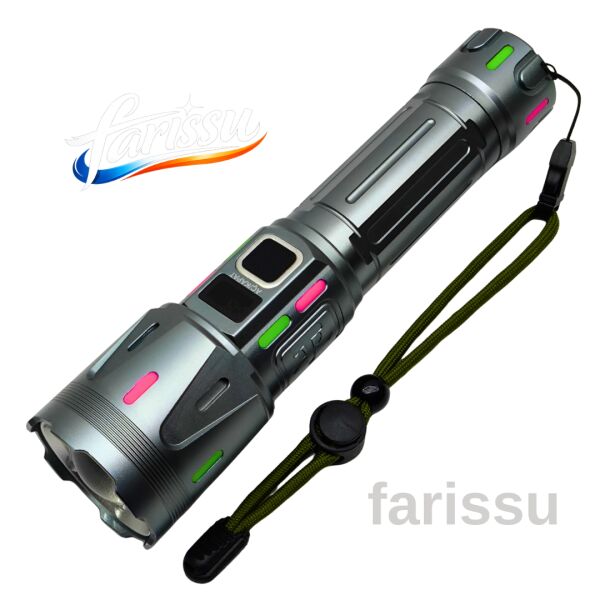 RT-063 B Beyaz Lazer Taktik El Feneri - 60W, 6000 Lümen (Full Yedek Pil Paketi)