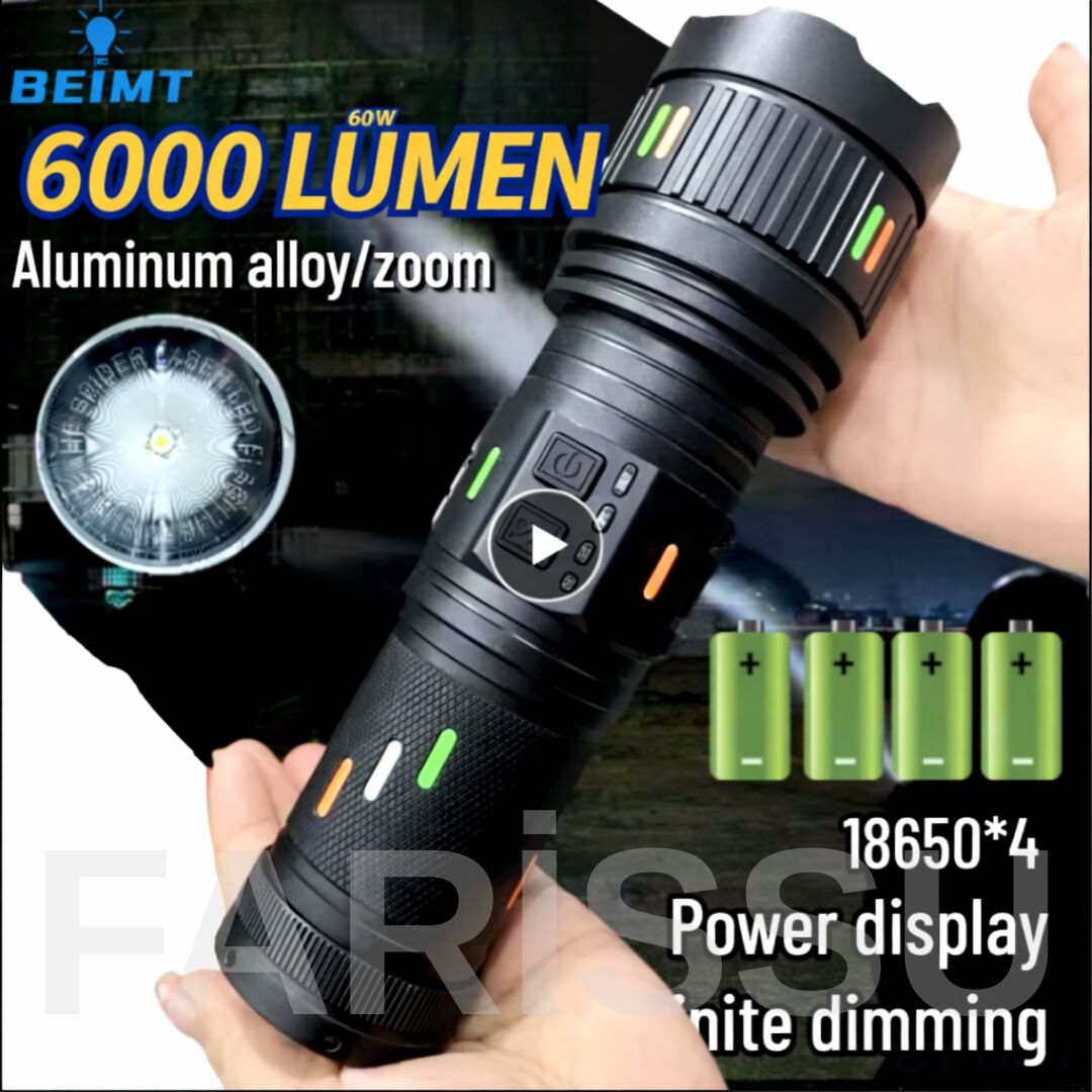 Small Sun SM-T707 6000 Lümen Şarjlı Profesyonel Zoomlu El Feneri - Type-C