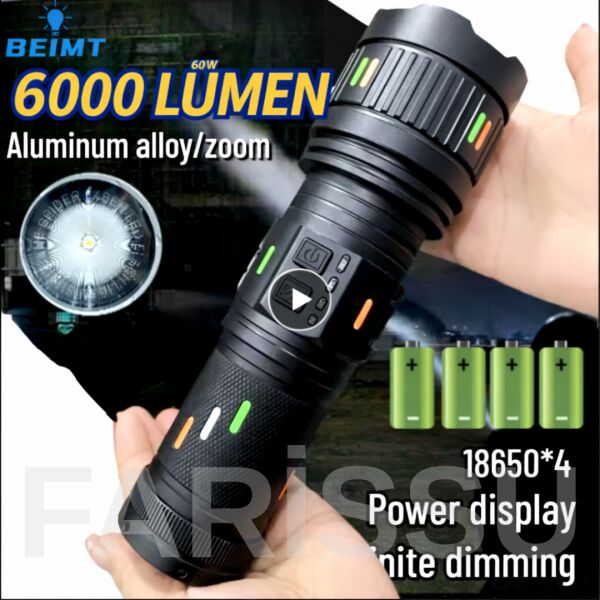 Small Sun SM-T707 6000 Lümen Şarjlı Profesyonel Zoomlu El Feneri - Type-C