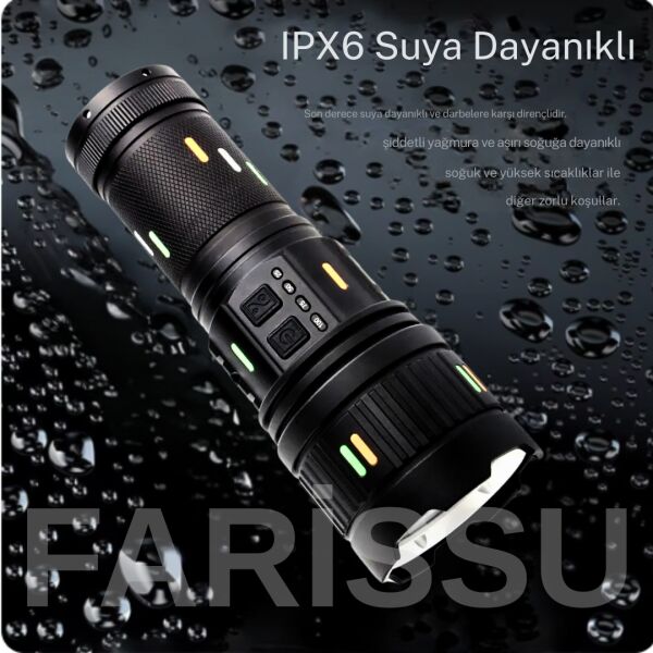 Small Sun SM-T707 6000 Lümen Şarjlı Profesyonel Zoomlu El Feneri - Type-C