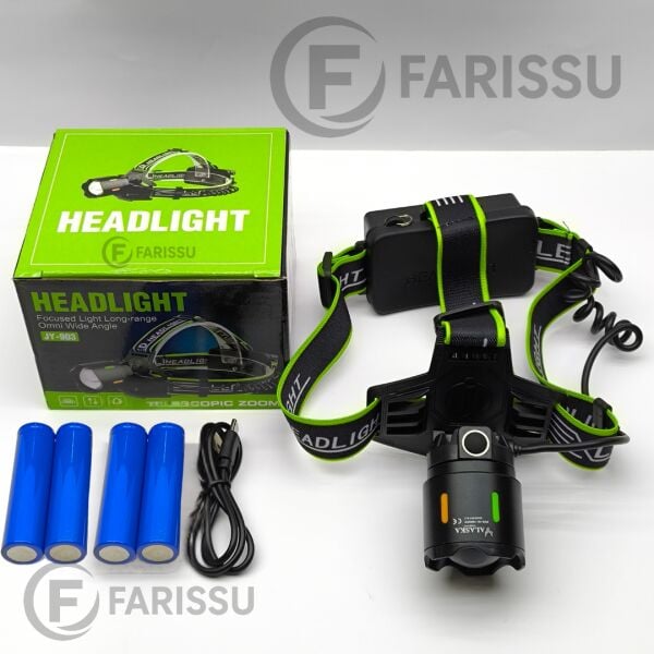 30W Ultra Güçlü LED Kafa Lambası (4 Adet Pilli - Yedek Bataryalı Set) - 3000 Lümen 1000m Menzil