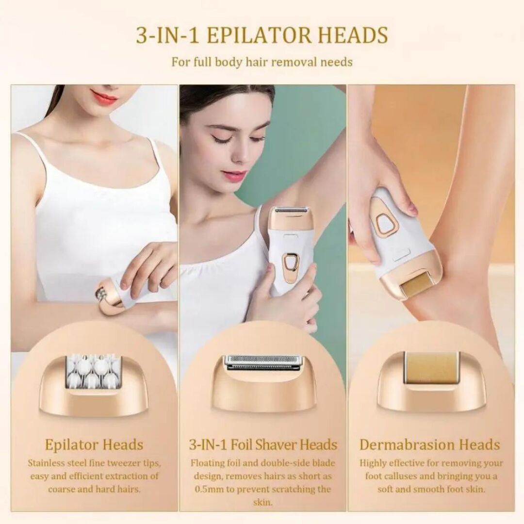 Epilatör: Kişiye Özel 3'ü 1 Arada Yüz ve Vücut Kıl Alma Profesyonel ve Taşınabilir Bayan Tıraşı