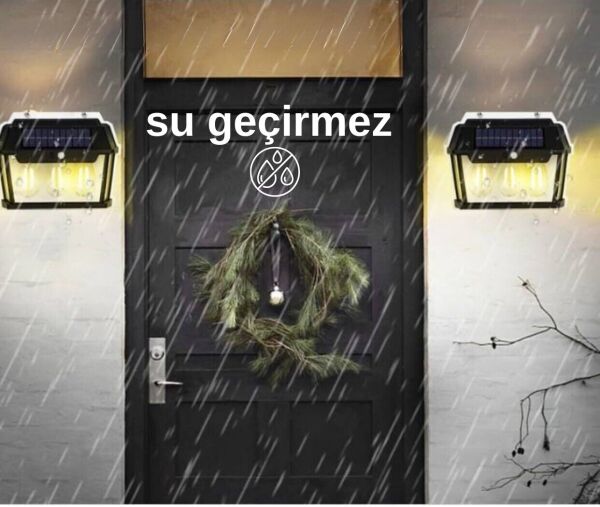 Solar penelli hareket algılama sensörlü otomatik kapanma özelliğine sahip kızıl ötesi aplik