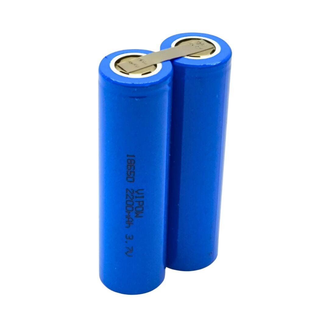 VIPOW 18650 2200mAh 3.7V Li-ion İkili Batarya Bloğu (Puntalı)