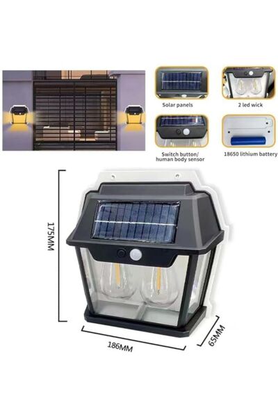4 adet sensörlü Güneş Enerjili Bahçe Aydınlatma Duvar Lambası  Su Geçirmez Güneş  enerjili aplik