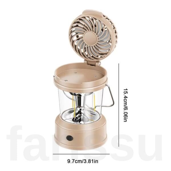 Akıllı Kamp Lambası ve Vantilatör – Type-C Şarjlı, Powerbank Özellikli, 2 Kademeli Gün Işığı LED Fener