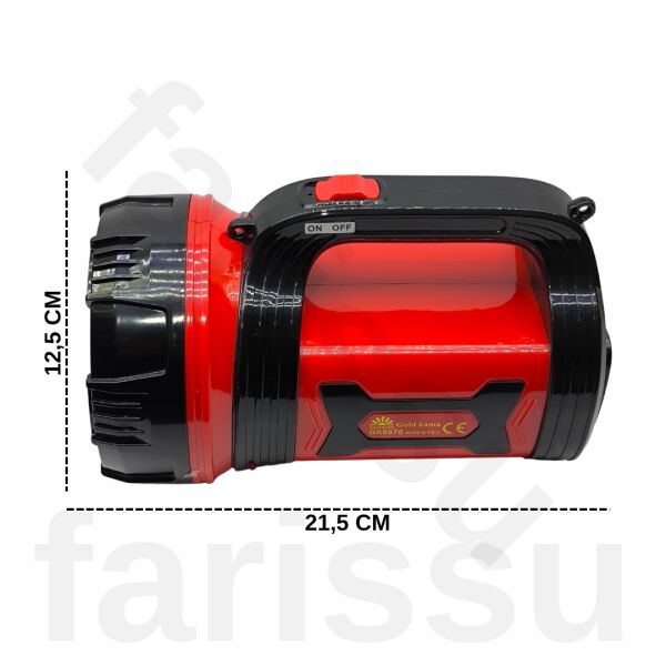 GoldKama GK6670 Uzun Mesafeli 10W CREE LED Şarjlı Projektör El Feneri - 20 Saat Çalışma Süresi