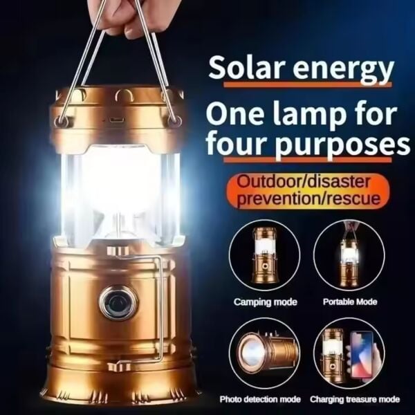 OR-5900T Güneş Enerjili Solar Kamp Lambası ve Powerbank - Çok Fonksiyonlu Şarjlı Fener