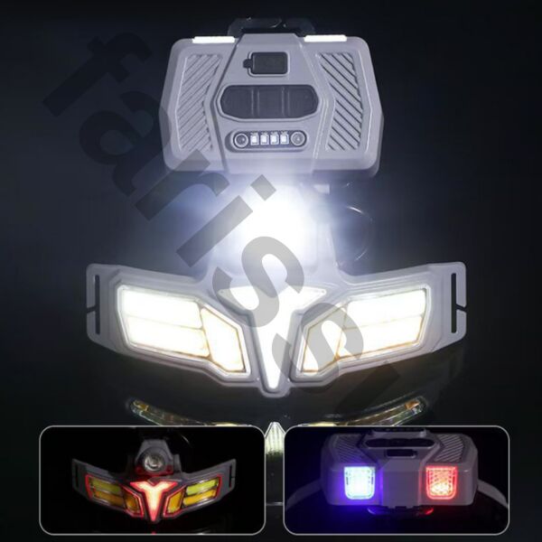 Çift Enerjili Profesyonel LED Kafa Lambası: Güneş Panelli Şarj Kutusu ve Hareket Sensörü