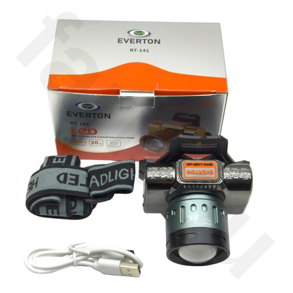 RT-141 20W 2000 Lümen Şarjlı Sensörlü Zoomlu Profesyonel Kafa Feneri 16 saat çalışma