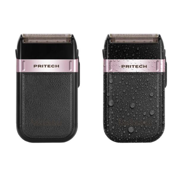 Pritech RF-1551 Şarjlı Erkek Tıraş Makinesi - Deri Kaplama 3D Yüzer Başlık Sinekkaydı Tıraş Makinesi