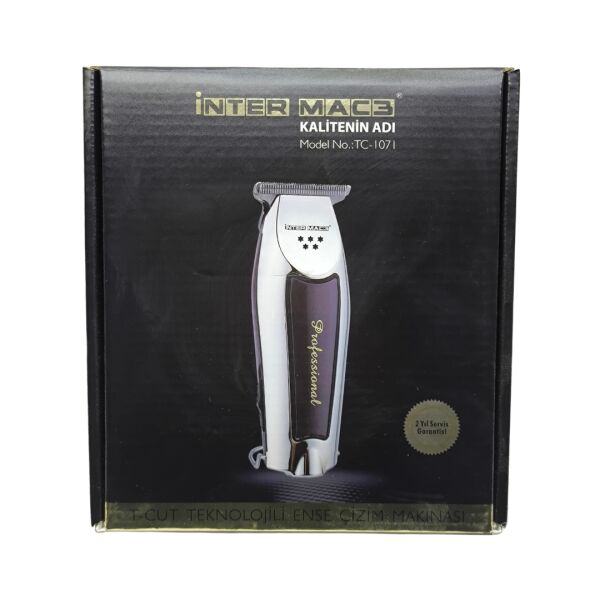 İnter Mac3 TC-1071 Profesyonel Şarjlı Ense Çizim ve Sakal Şekillendirme Makinesi - T-Cut Bıçak