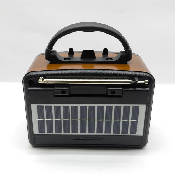 BK-7090BTS Güneş Panelli Nostaljik Radyo - Bluetooth, USB, SD Kart Girişli 3 Bantlı Şarjlı Radyo