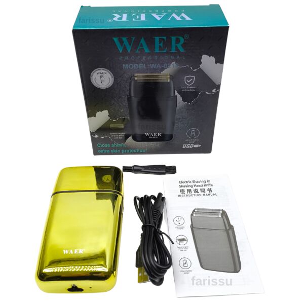 WA-0210 Profesyonel Gold Şarjlı Sakal Tıraş Makinesi - Sıfır Kesim Çift Folyolu Başlık - 100 Dakika Kullanım Süresi