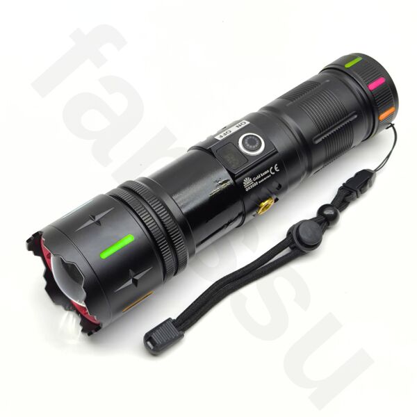 Gold Kama GK9589 Lazer Silindir El Feneri - 10000 Lümen, 2200 Metre Menzil, Powerbank Özellikli