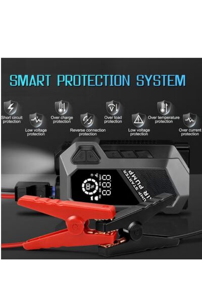 Arada Taşınabilir Akü Takviye Cihazı (4000A) & Hava Kompresörü (150 PSI) - 20000mAh Powerbank