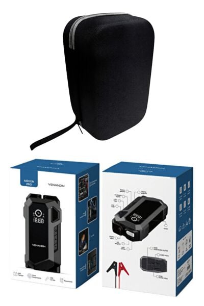 Arada Taşınabilir Akü Takviye Cihazı (4000A) & Hava Kompresörü (150 PSI) - 20000mAh Powerbank