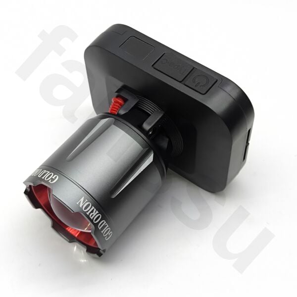 R9808 Şarjlı Kafa Lambası - 50W 5000 Lümen Güçlü LED Fener, Zoom Özellikli, 3 Modlu Powerbank