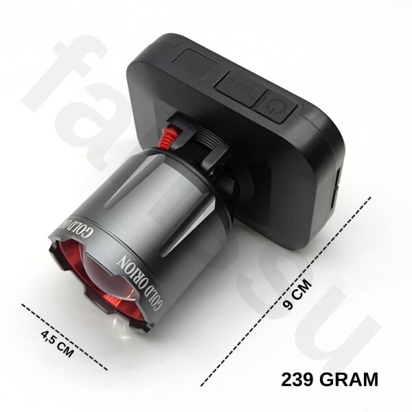 R9808 Şarjlı Kafa Lambası - 50W 5000 Lümen Güçlü LED Fener, Zoom Özellikli, 3 Modlu Powerbank