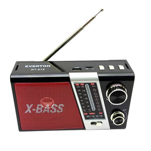 RT-816 Bluetoothlu Nostaljik Radyo - USB/TF/AUX Destekli, Şarjlı & Pilli, El Fenerli Taşınabilir Müzik Kutusu