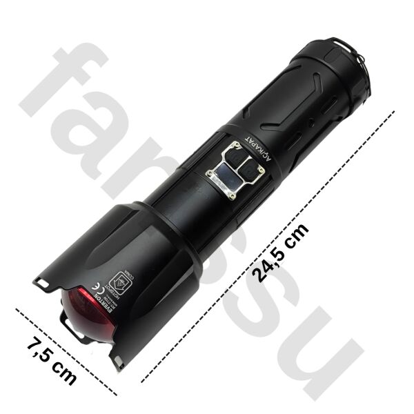 Everton RT-T709 Profesyonel Fener - 4 Adet 18650 Model Pil Dahil - 10400 mAh Powerbank