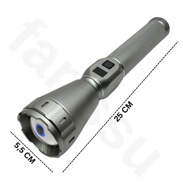 Everton RT-260 60W 6000 Lümen Ultra Güçlü Şarjlı El Feneri - 2 KM Menzilli, Zoomlu, Çantalı Tam Set