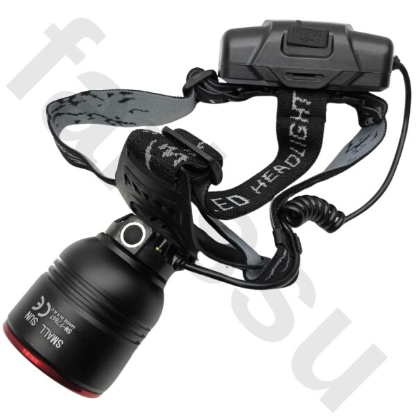 30W 3000 Lümen Zoomlu Şarjlı Kafa Feneri - 7200 mAh Yüksek Kapasite - Hareket Sensörlü