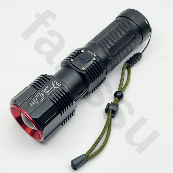 SM-313 50W 5000 Lümen Profesyonel Şarjlı El Feneri - 1.5 KM Menzilli & 7200 mAh Güçlü Batarya Seti