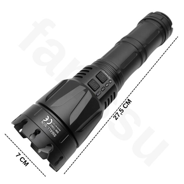 Small Sun SM-T260 60W 6000 Lümen Ultra Güçlü Şarj Edilebilir El Feneri - 19200 mAh Dev Batarya & 3KM Menzil