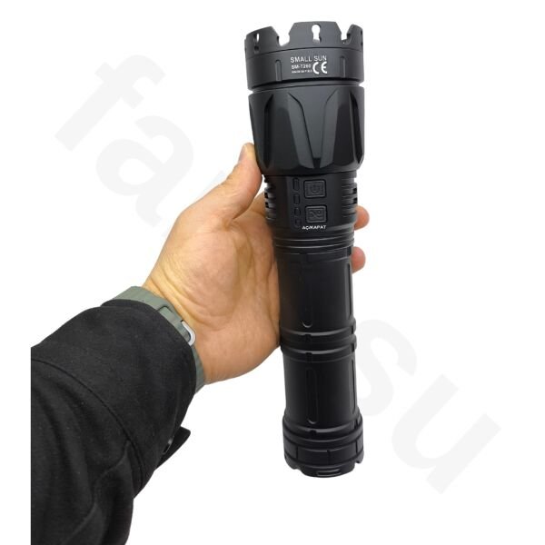 Small Sun SM-T260 60W 6000 Lümen Ultra Güçlü Şarj Edilebilir El Feneri - 19200 mAh Dev Batarya & 3KM Menzil