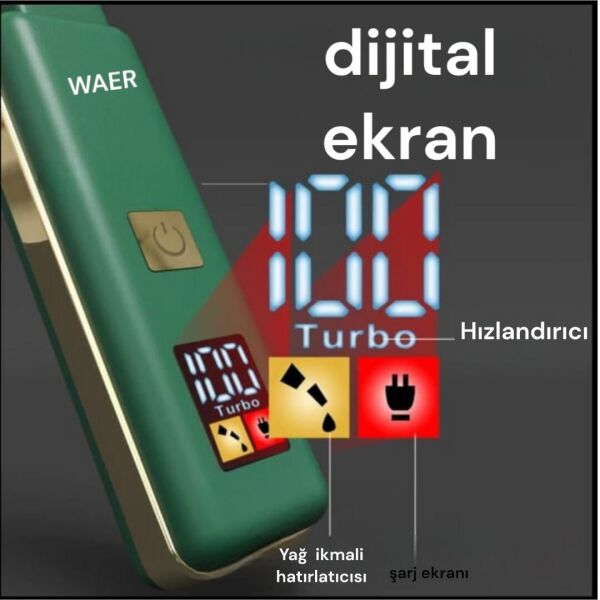 Wa-2031 Profesyonel Dijital Göstergeli Saç Sakal Tıraş Makinesi çok renkli
