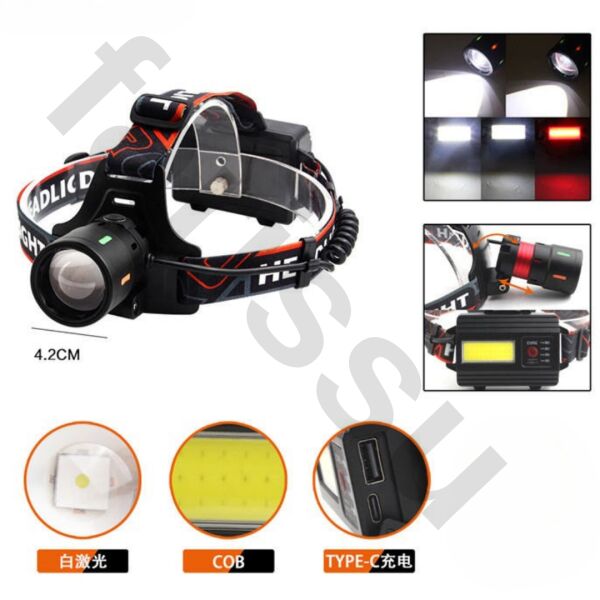 Gold Orion OR-T201 Profesyonel 30W 3000 Lümen 1 KM Menzilli Zoomlu Şarjlı Kafa Lambası - 6400 mAh