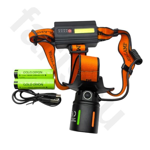 Gold Orion OR-T201 Profesyonel 30W 3000 Lümen 1 KM Menzilli Zoomlu Şarjlı Kafa Lambası - 6400 mAh