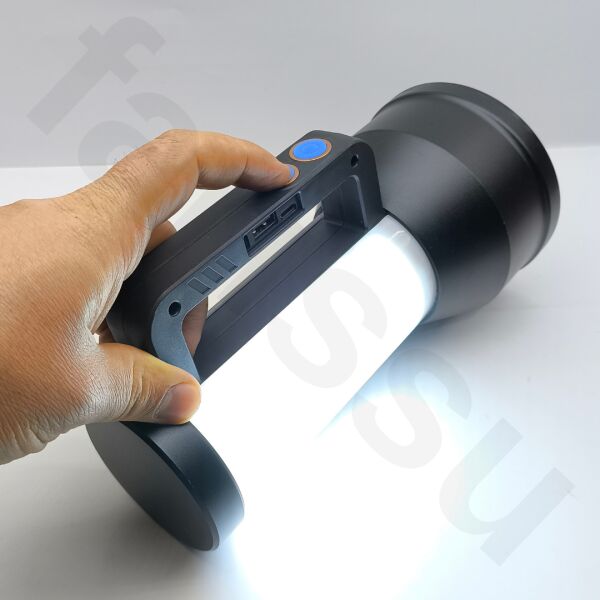 OR-076 10000 Lümen Şarj Edilebilir El Feneri - 1 KM Menzilli Projektör & Çok Fonksiyonlu Kamp Lambası