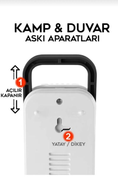 69 Power Li Işıldak Çekmeli Ipli Fener Şarjlı Işıldak 2 Kademeli Aydınlatma Kamp El Feneri